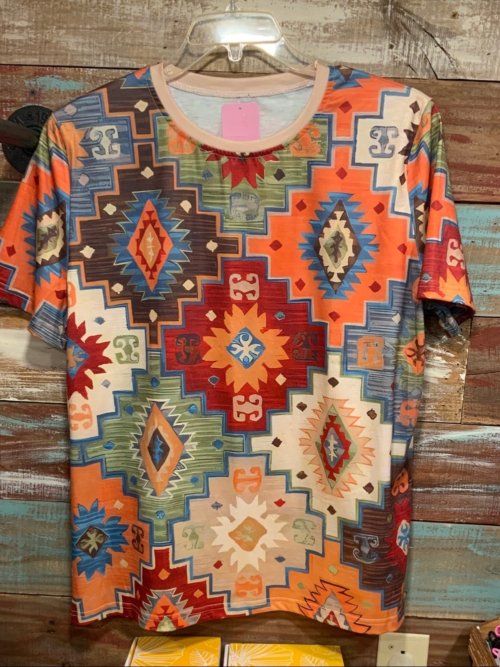 Southwestern Geo Print Short Sleeve Tee - Multicolor